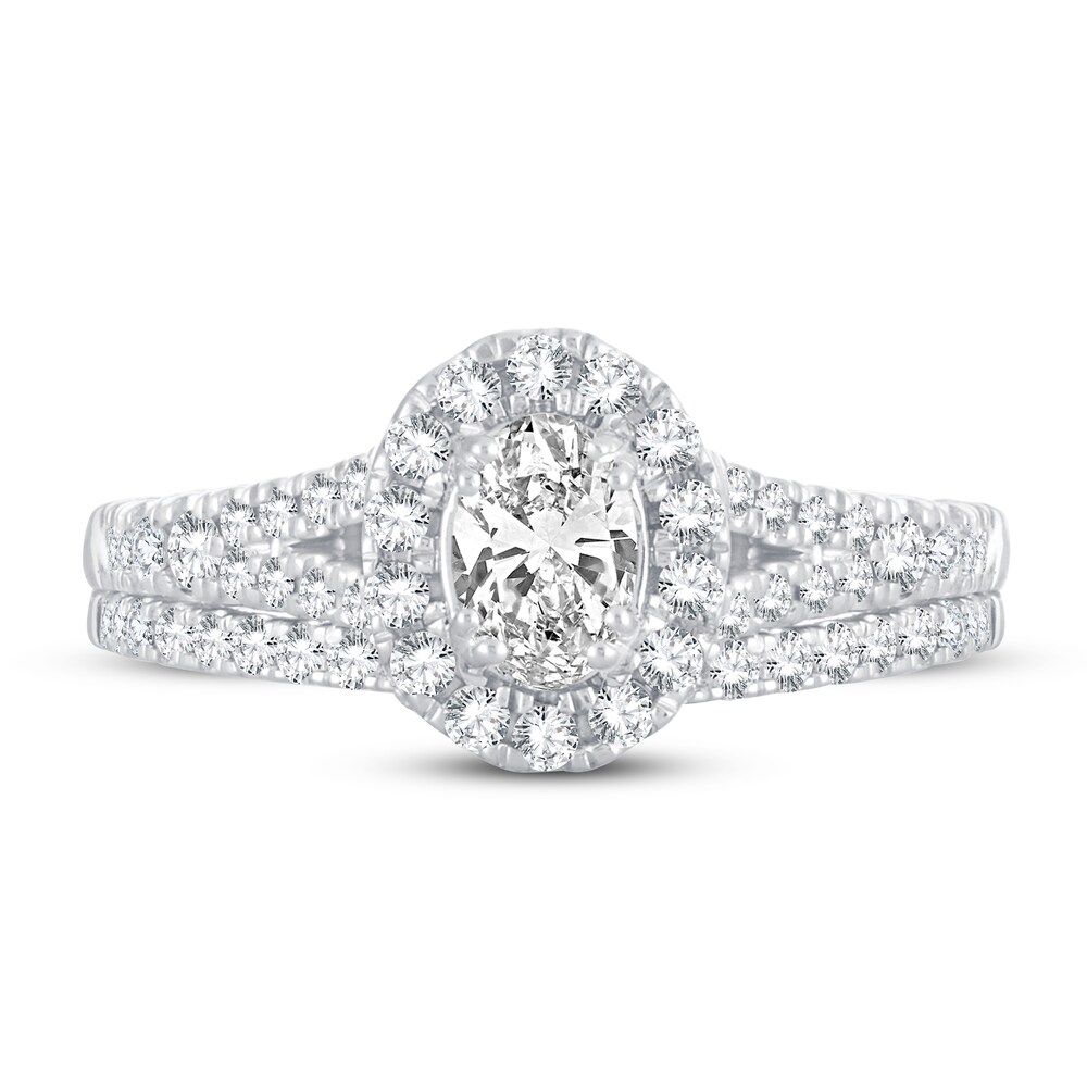 Diamond Bridal Set 1-1/8 ct tw Round/Oval 14K White Gold A9jba8nV Diamond Bridal Set 1-1/8 ct tw Round/Oval 14K White Gold A9jba8nV