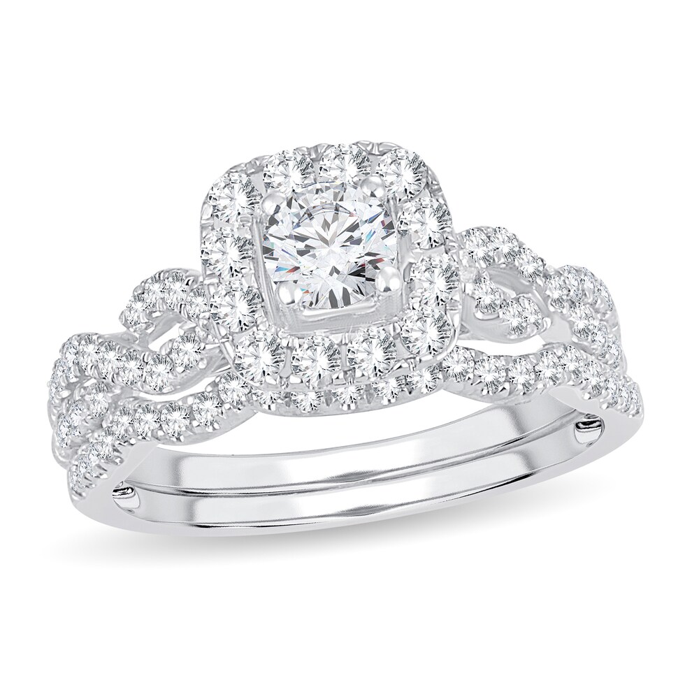 Diamond Bridal Set 1 ct tw Round 14K White Gold AGnbGvJK