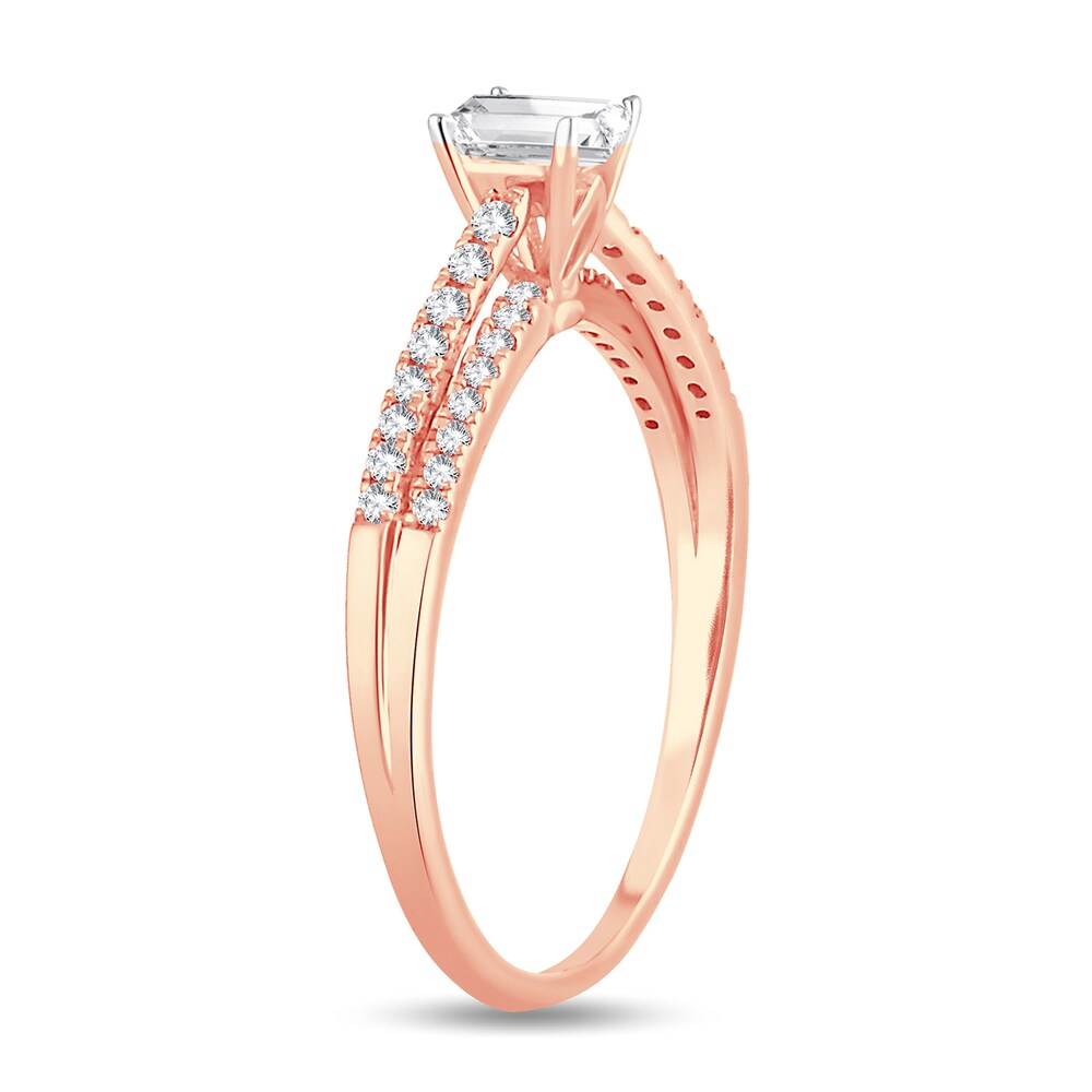 Diamond Ring 1/2 ct tw Emerald-cut 14K Rose Gold AQwx6Pyd Diamond Ring 1/2 ct tw Emerald-cut 14K Rose Gold AQwx6Pyd