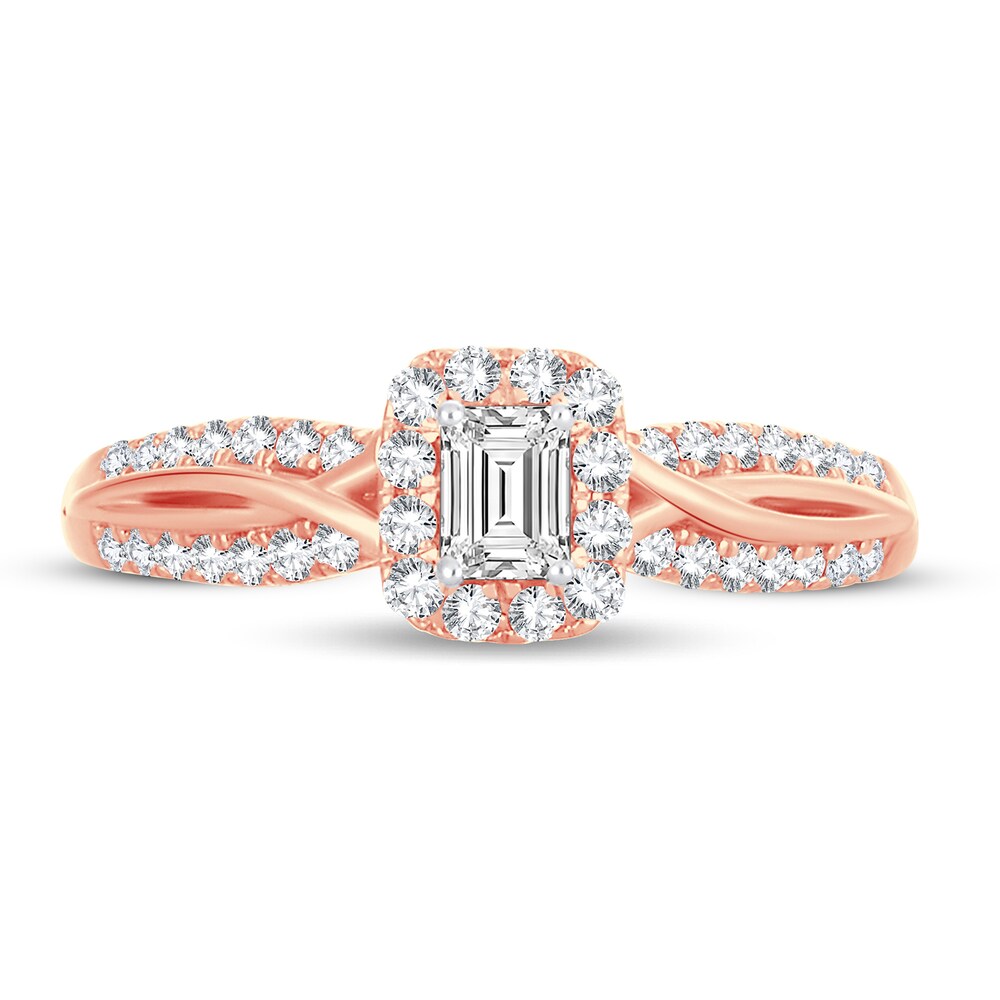 Diamond Ring 1/2 ct tw Emerald-cut 14K Rose Gold AQwx6Pyd Diamond Ring 1/2 ct tw Emerald-cut 14K Rose Gold AQwx6Pyd