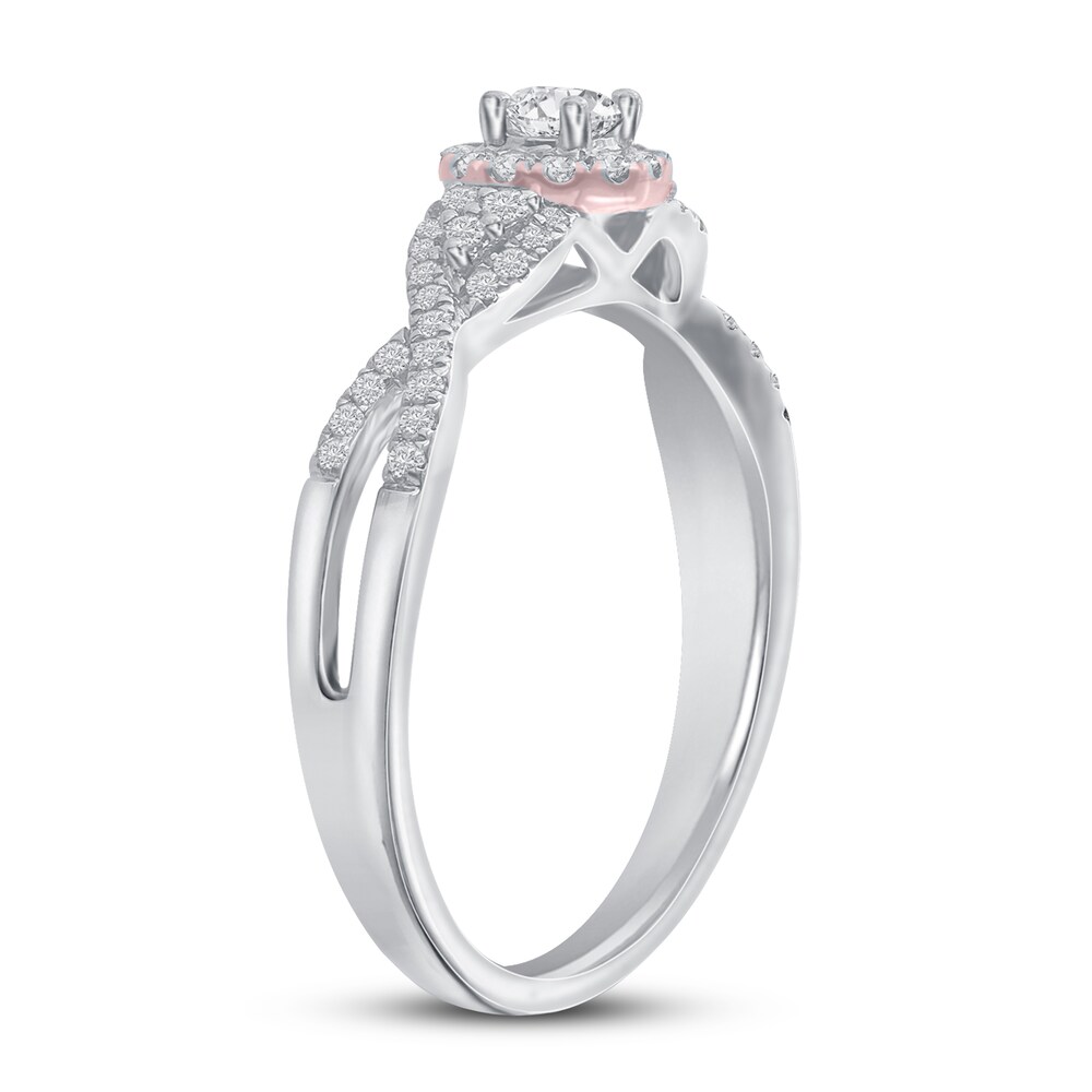 Diamond Engagement Ring 1/3 ct tw Round 14K Two-Tone Gold AXKXClsz Diamond Engagement Ring 1/3 ct tw Round 14K Two-Tone Gold AXKXClsz