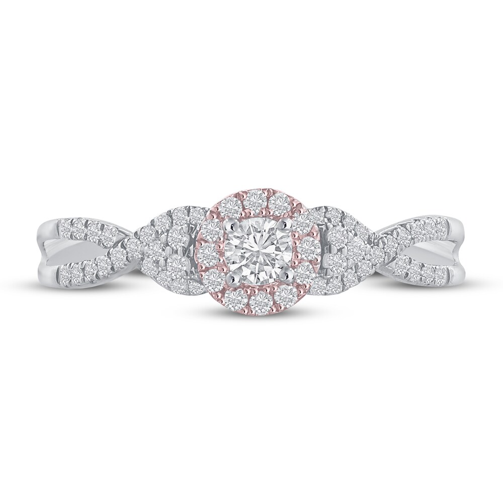 Diamond Engagement Ring 1/3 ct tw Round 14K Two-Tone Gold AXKXClsz Diamond Engagement Ring 1/3 ct tw Round 14K Two-Tone Gold AXKXClsz