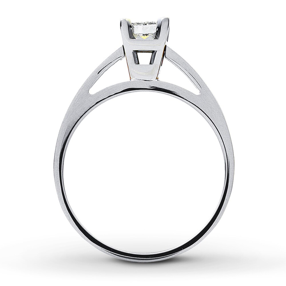 Diamond Solitaire Ring 1/2 carat Princess-cut 14K White Gold (I2/I) AhlUoHEY Diamond Solitaire Ring 1/2 carat Princess-cut 14K White Gold (I2/I) AhlUoHEY