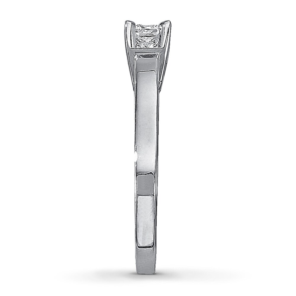 Diamond Solitaire Ring 1/2 carat Princess-cut 14K White Gold (I2/I) AhlUoHEY Diamond Solitaire Ring 1/2 carat Princess-cut 14K White Gold (I2/I) AhlUoHEY