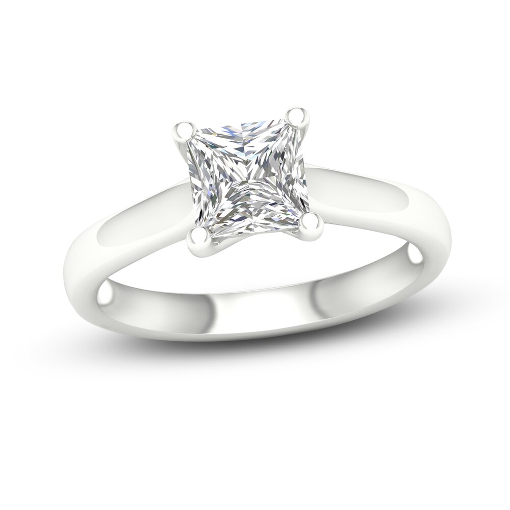 Diamond Solitaire Ring 1-1/2 ct tw Princess-cut 14K White Gold (I1/I) Am3vaz8N