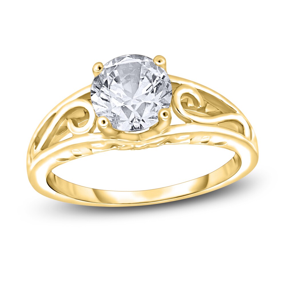 Diamond Solitaire Scroll Engagement Ring 1 ct tw Round 14K Yellow Gold (I2/I) Aqw0vRhZ Diamond Solitaire Scroll Engagement Ring 1 ct tw Round 14K Yellow Gold (I2/I) Aqw0vRhZ