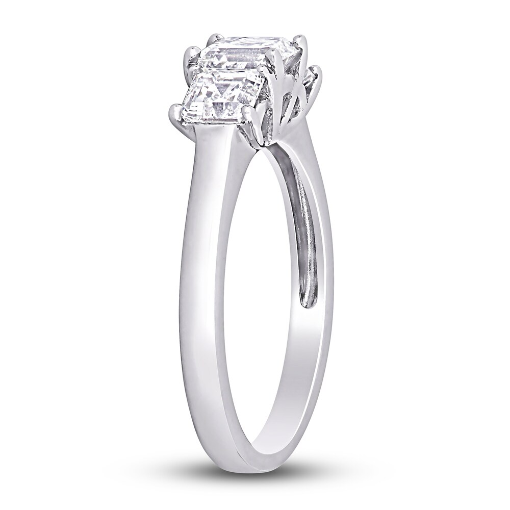 Diamond 3-Stone Engagement Ring 1-1/2 ct tw Asscher-Cut 14K White Gold AtDv0kq4