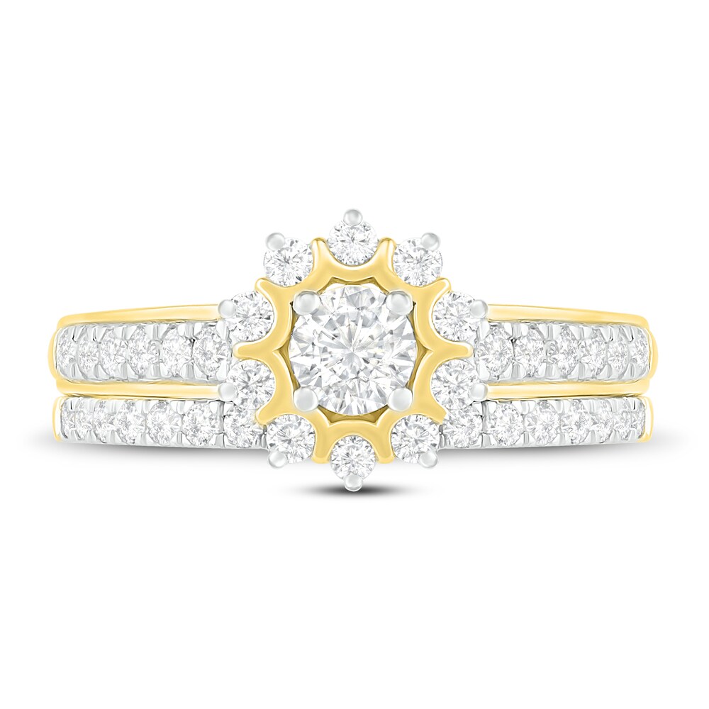 Diamond Bridal Set 3/4 ct tw Round 14K Yellow Gold B2M1PucE Diamond Bridal Set 3/4 ct tw Round 14K Yellow Gold B2M1PucE