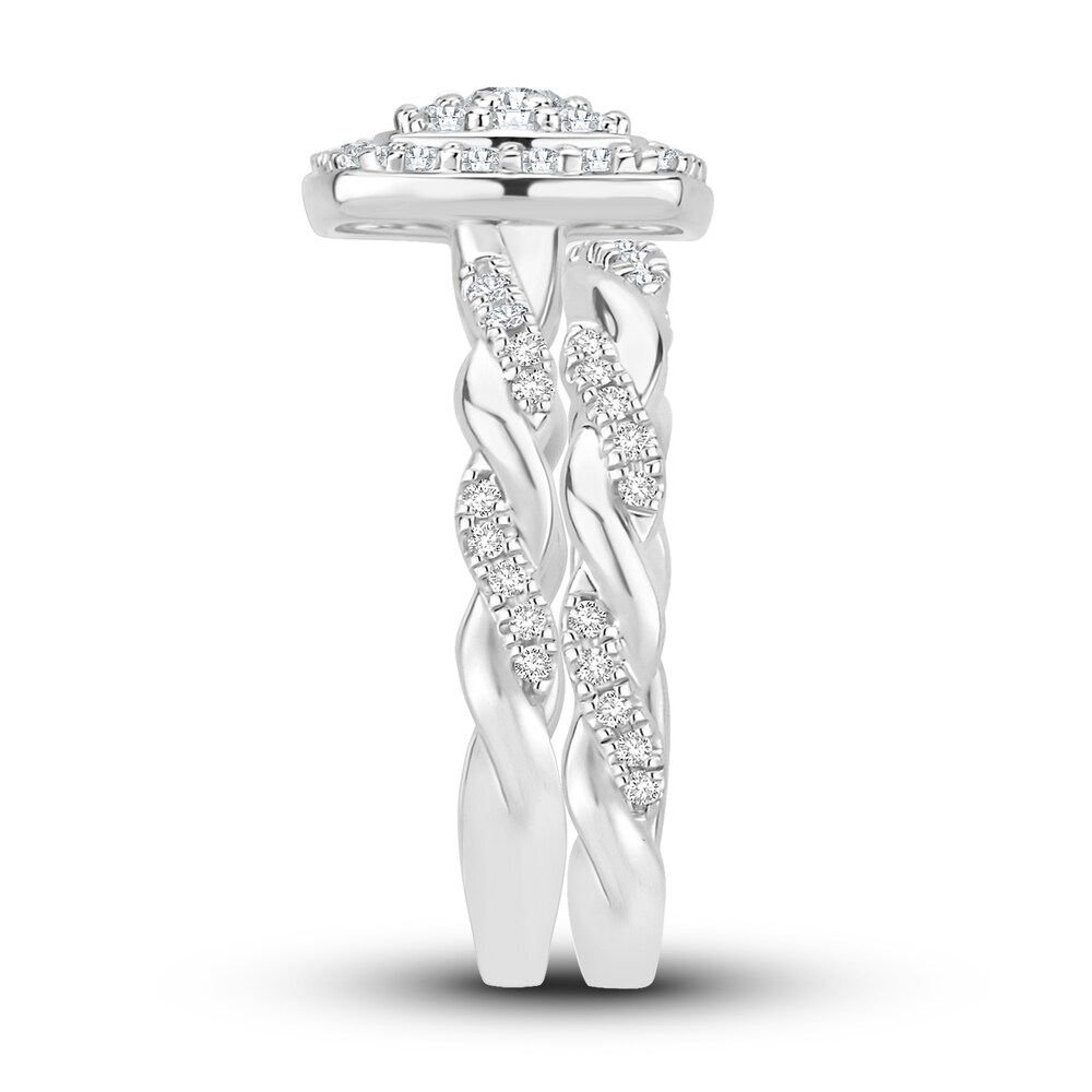 Diamond Bridal Set 7/8 ct tw Round 14K White Gold BLgXQPJZ Diamond Bridal Set 7/8 ct tw Round 14K White Gold BLgXQPJZ