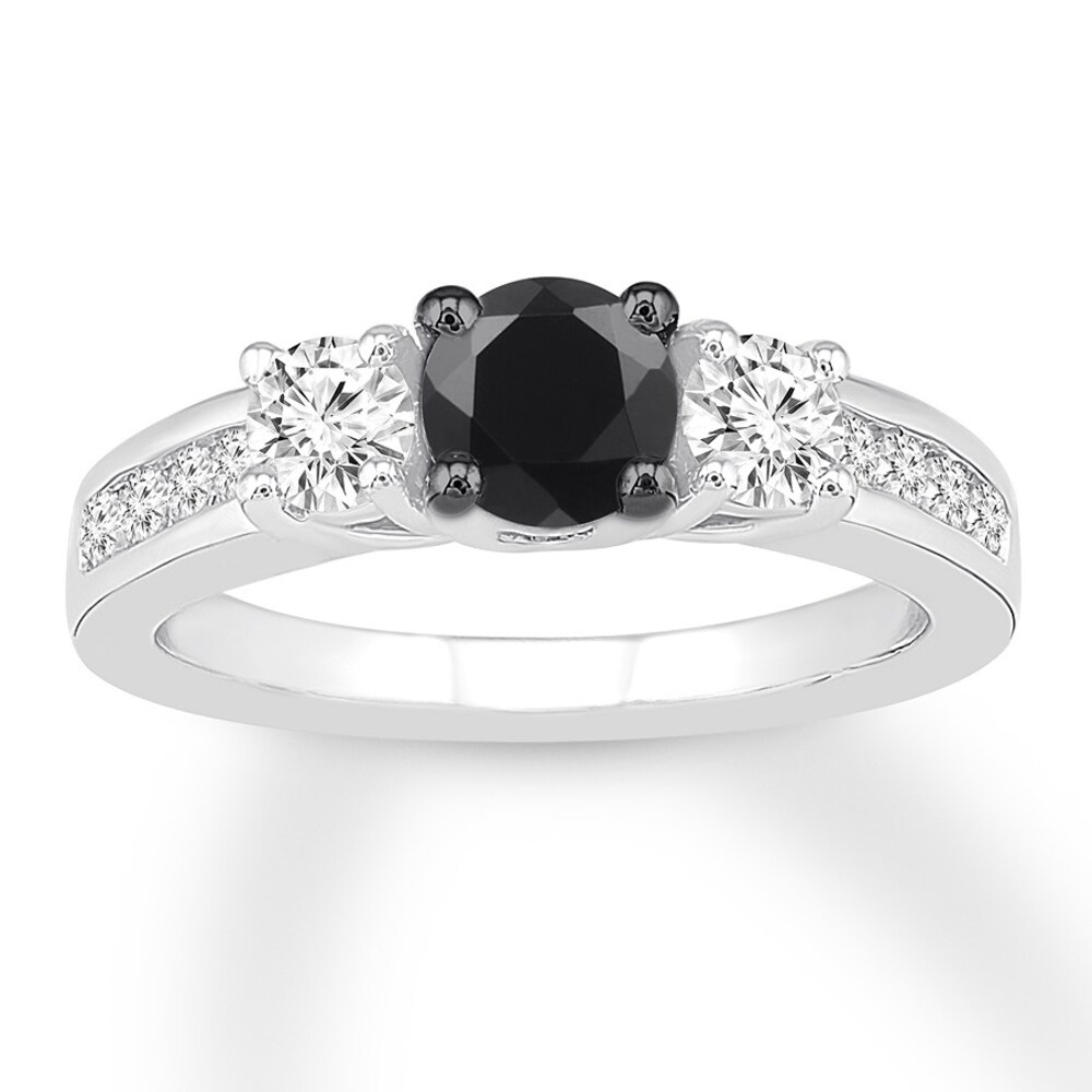 Black Diamond Engagement Ring 1-1/3 carat tw 14K White Gold BVMzGzWv Black Diamond Engagement Ring 1-1/3 carat tw 14K White Gold BVMzGzWv