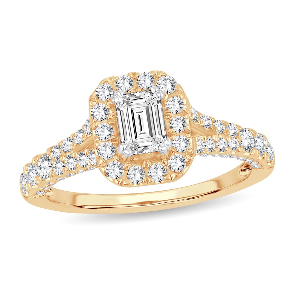Diamond Ring 1-1/5 ct tw Emerald-cut 14K Yellow Gold Btq128uc Diamond Ring 1-1/5 ct tw Emerald-cut 14K Yellow Gold Btq128uc