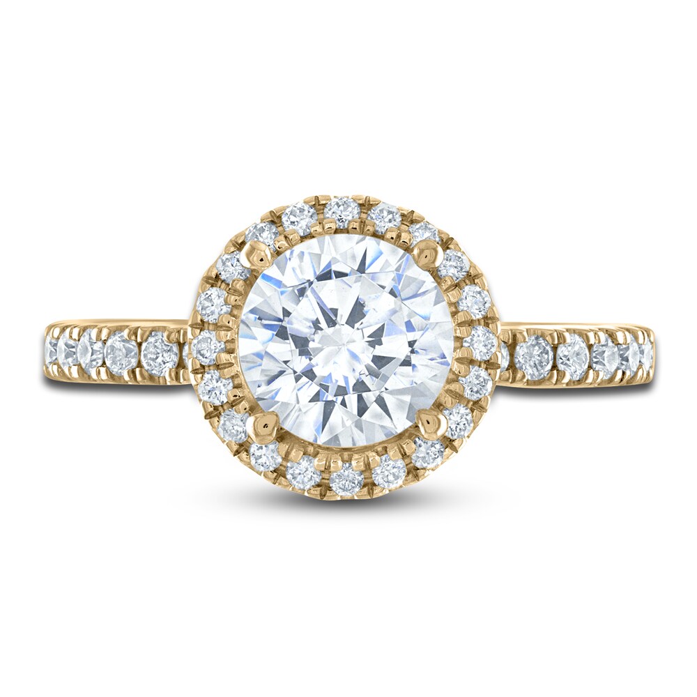 Vera Wang WISH Diamond Engagement Ring 2 ct tw Round 18K Yellow Gold C4ljNZG8