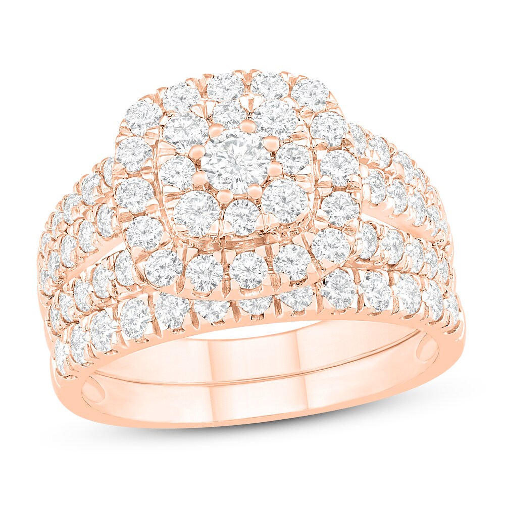 Diamond Bridal Set 1-3/4 ct tw Round 14K Rose Gold CDDayPgB Diamond Bridal Set 1-3/4 ct tw Round 14K Rose Gold CDDayPgB