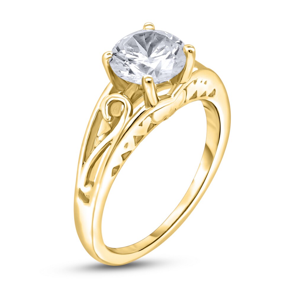 Diamond Solitaire Scroll Engagement Ring 3/4 ct tw Round 14K Yellow Gold (I2/I) CJi3vMGA Diamond Solitaire Scroll Engagement Ring 3/4 ct tw Round 14K Yellow Gold (I2/I) CJi3vMGA