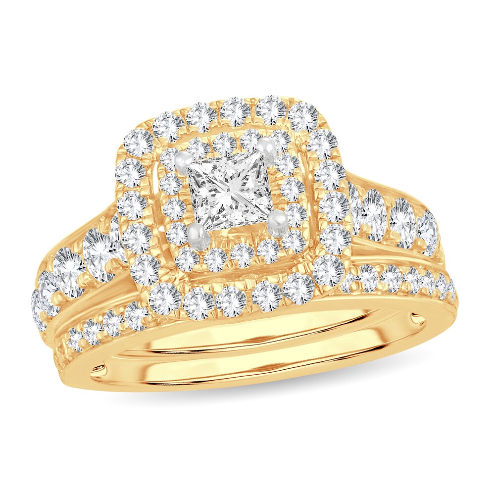 Diamond Bridal Set 2 ct tw Princess 14K Yellow Gold CpYxpVSY Diamond Bridal Set 2 ct tw Princess 14K Yellow Gold CpYxpVSY