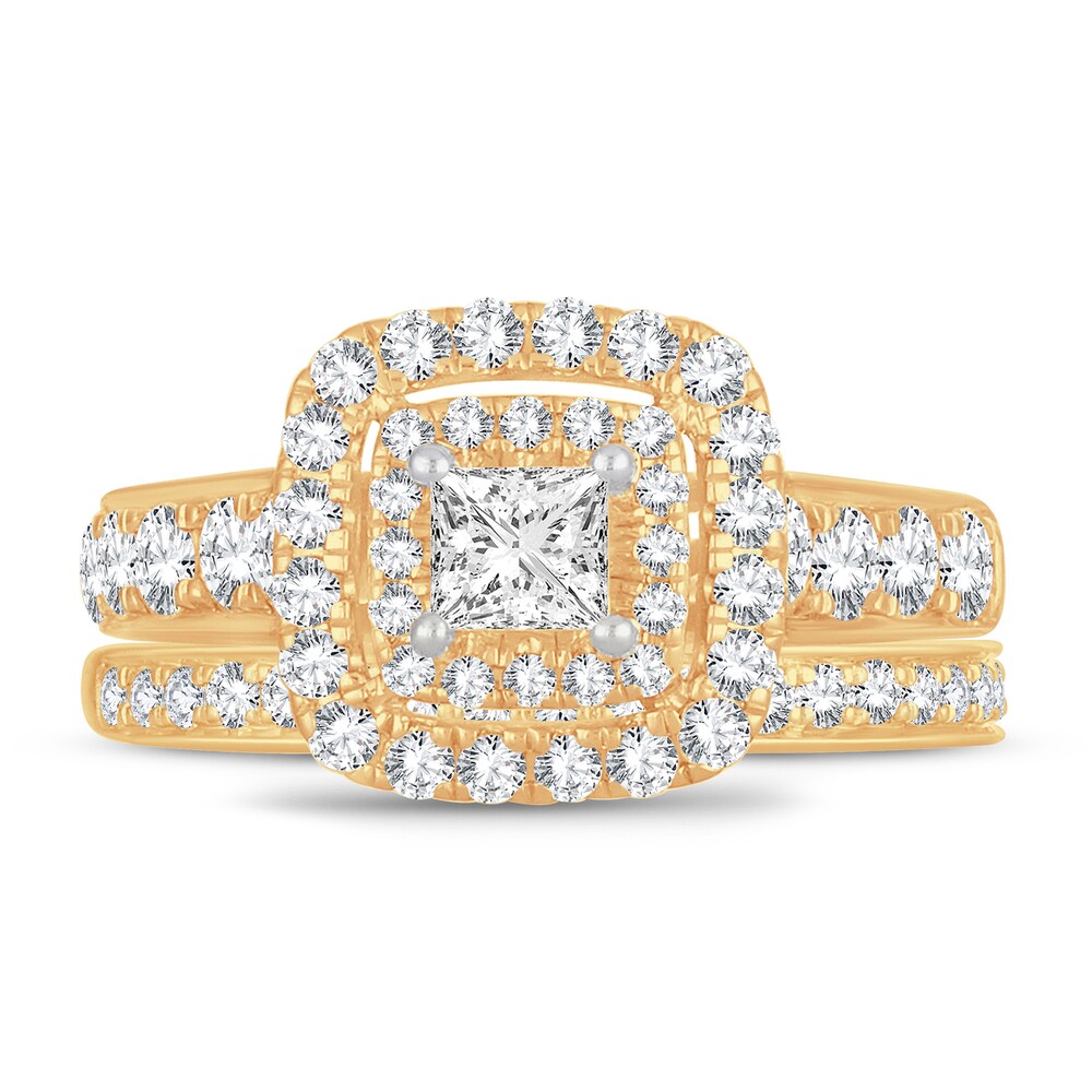 Diamond Bridal Set 2 ct tw Princess 14K Yellow Gold CpYxpVSY Diamond Bridal Set 2 ct tw Princess 14K Yellow Gold CpYxpVSY