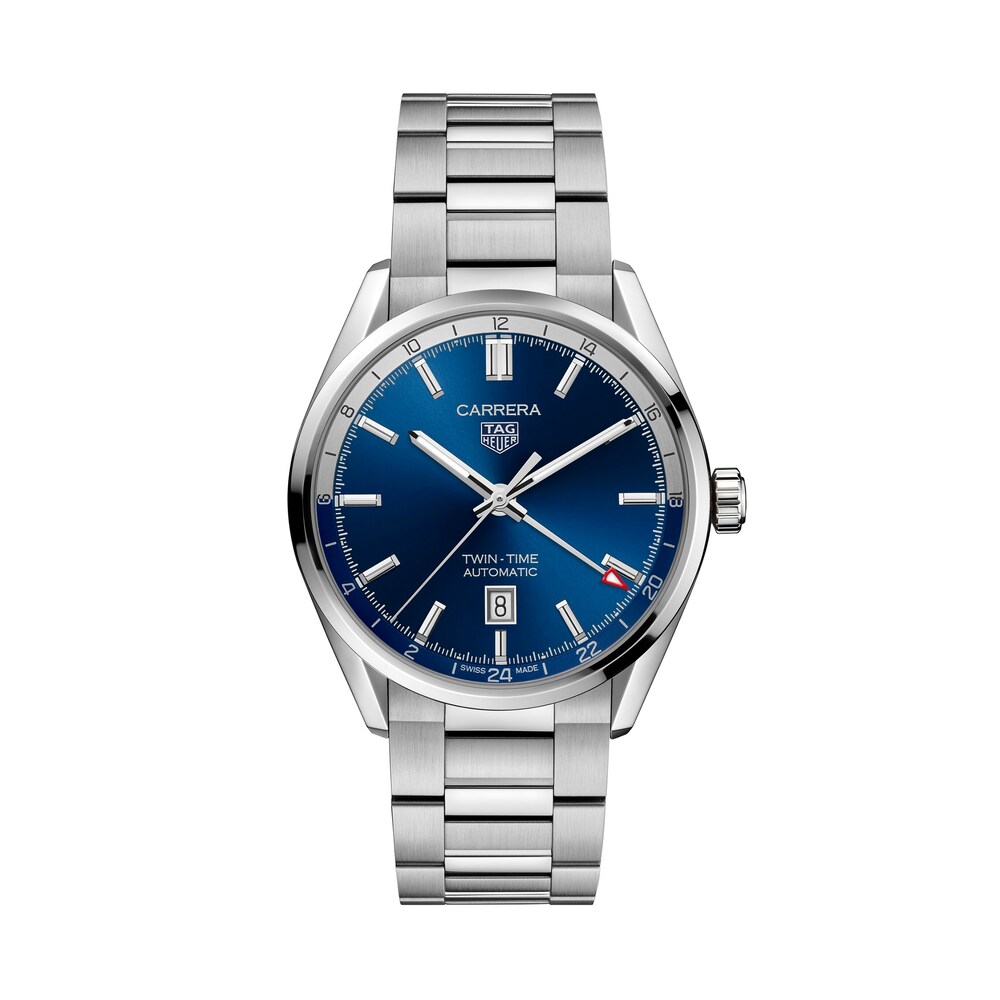 TAG Heuer CARRERA Calibre 7 Twin Time Automatic Men's Watch WBN201A.BA0640 CroDpQtd