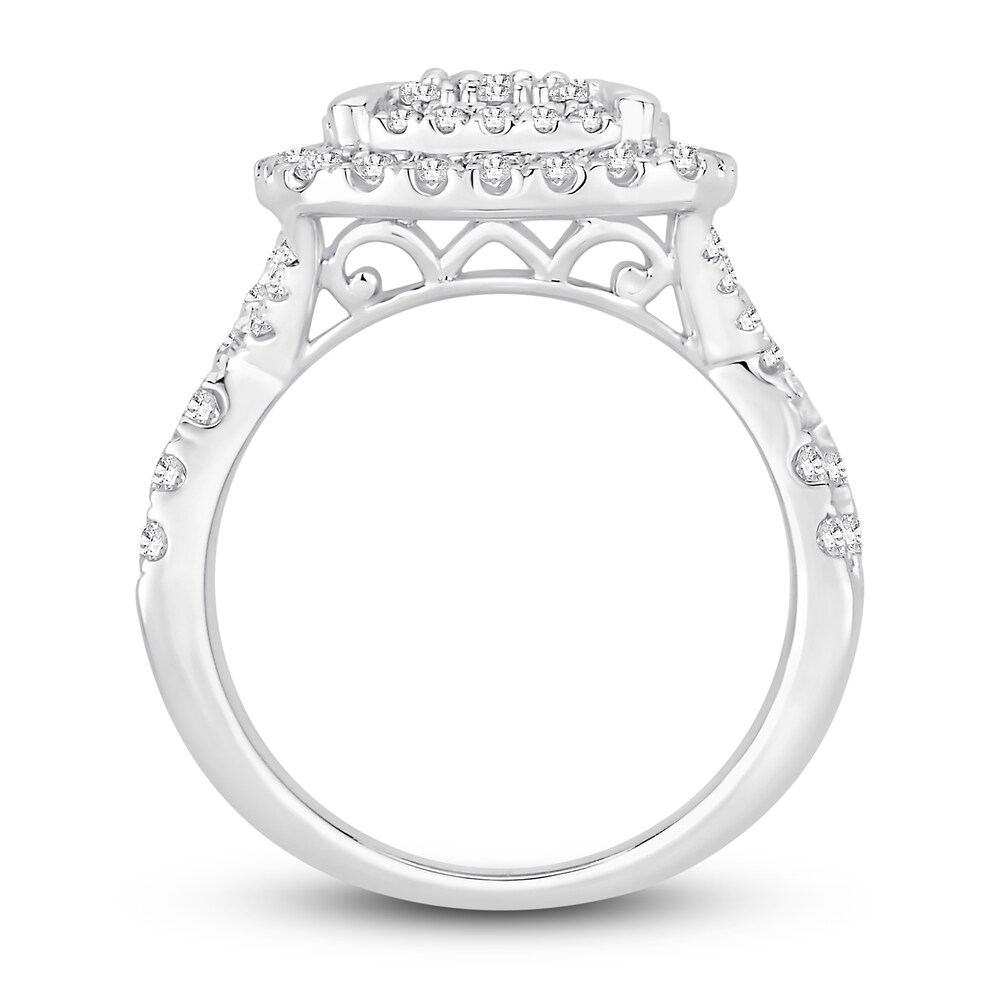 Diamond Engagement Ring 1-1/2 ct tw Round 14K White Gold DAuICljK Diamond Engagement Ring 1-1/2 ct tw Round 14K White Gold DAuICljK