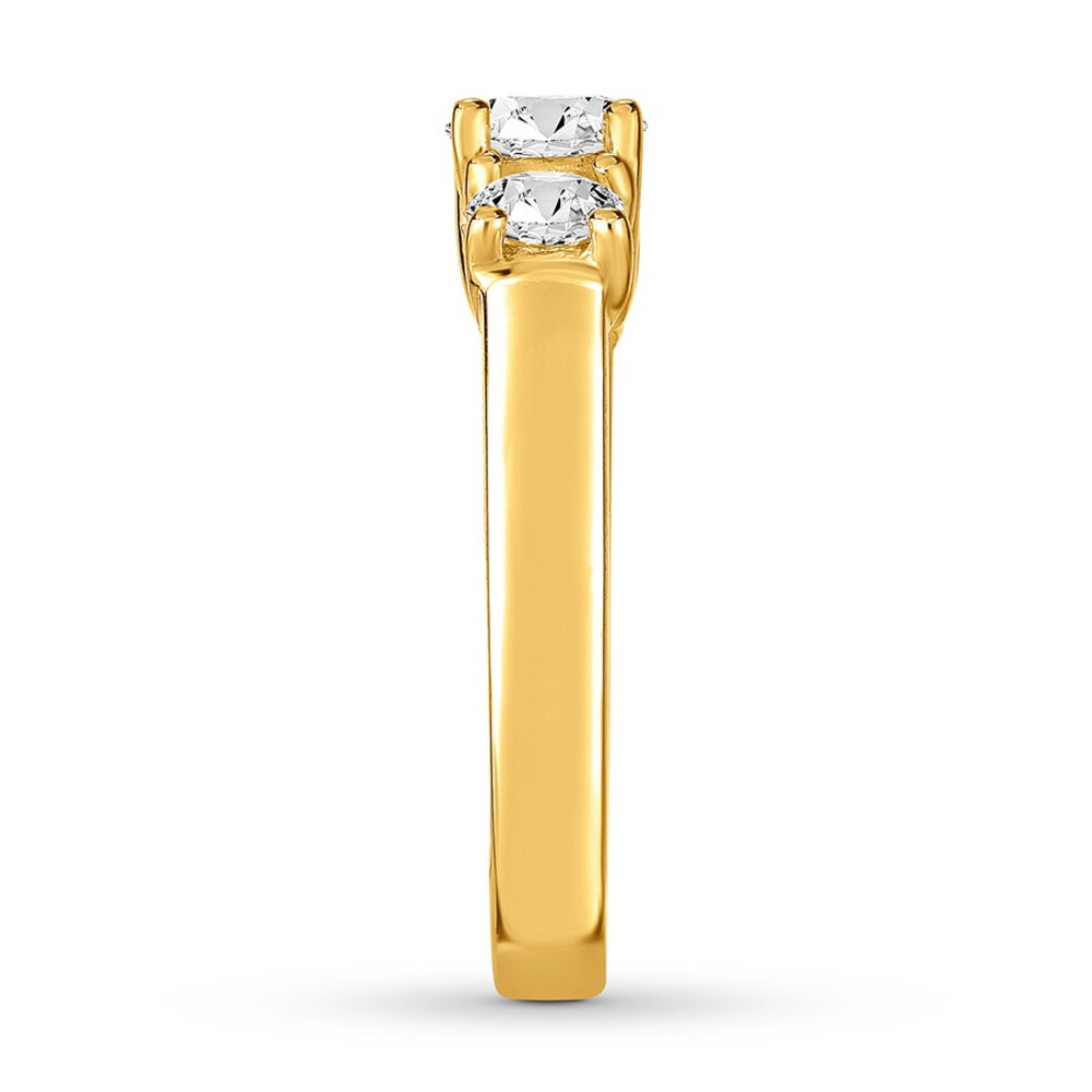 Diamond 3-Stone Ring 1-5/8 ct tw Round-cut 14K Yellow Gold DHWmoOlw Diamond 3-Stone Ring 1-5/8 ct tw Round-cut 14K Yellow Gold DHWmoOlw