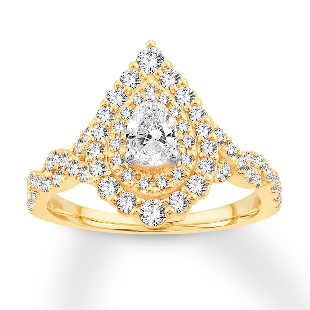 Diamond Engagement Ring 1 ct tw Pear-shaped 14K Yellow Gold Dd5MfZKm Diamond Engagement Ring 1 ct tw Pear-shaped 14K Yellow Gold Dd5MfZKm