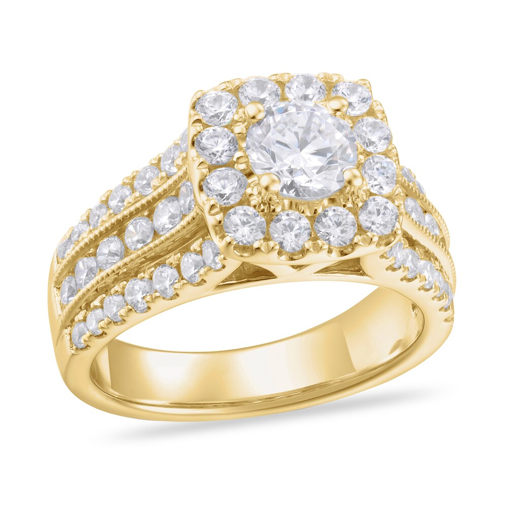 Diamond Engagement Ring 2-1/4 ct tw Round 14K Yellow Gold DgxTVX26 Diamond Engagement Ring 2-1/4 ct tw Round 14K Yellow Gold DgxTVX26
