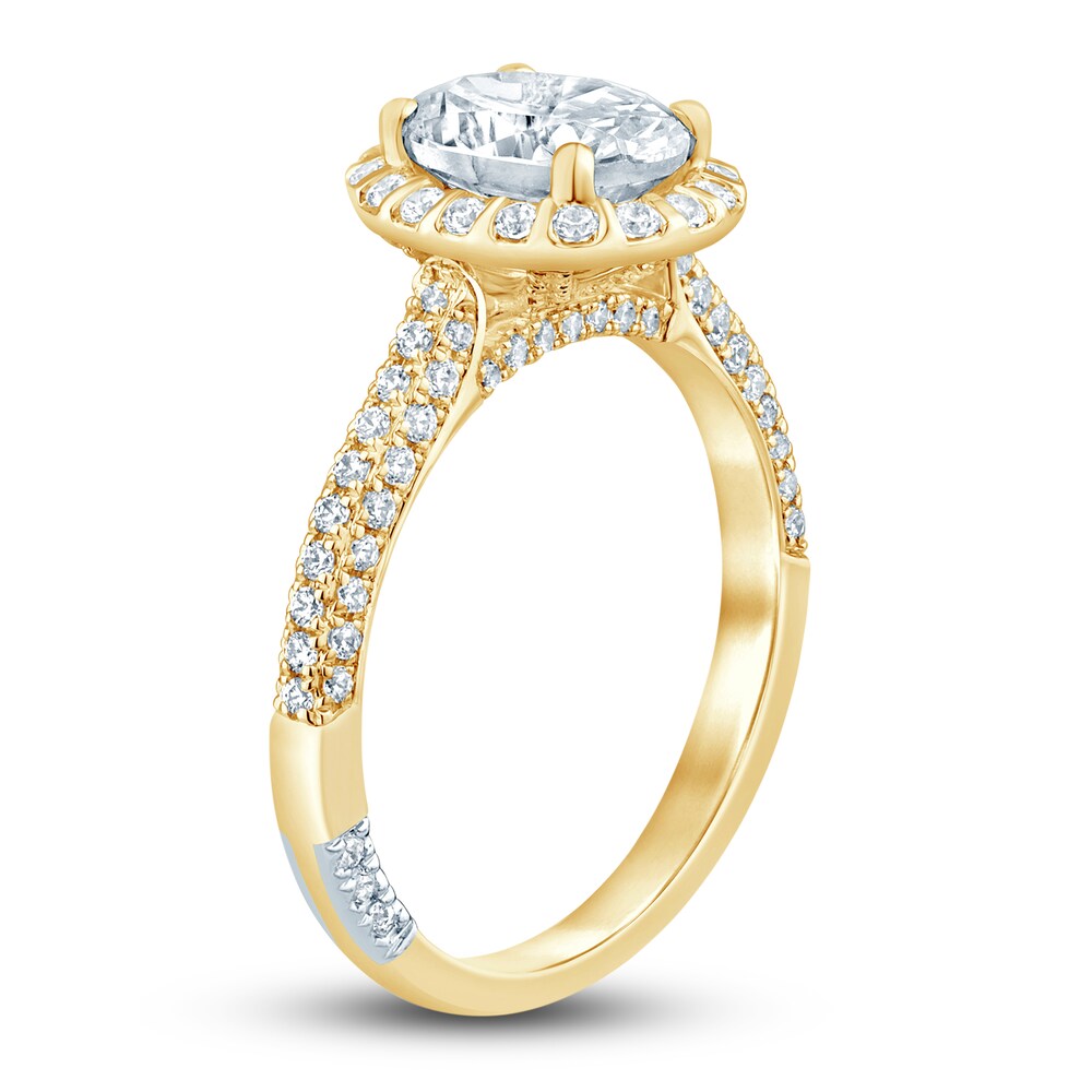 Pnina Tornai Lab-Created Diamond Engagement Ring 2 ct tw Oval/Round 14K Yellow Gold Dm7wJtYT Pnina Tornai Lab-Created Diamond Engagement Ring 2 ct tw Oval/Round 14K Yellow Gold Dm7wJtYT