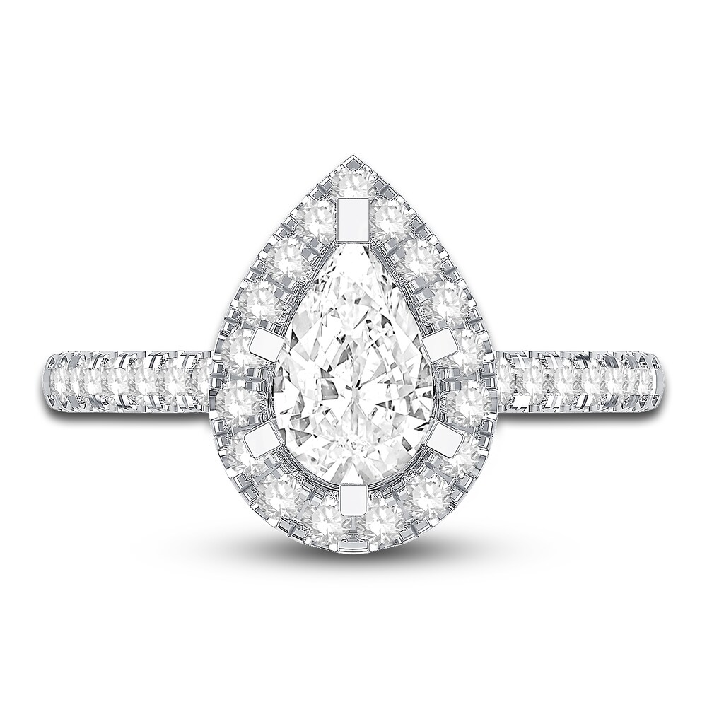 Engagement Ring 1/2 ct tw Pear/Round Platinum DyLT23Ct Engagement Ring 1/2 ct tw Pear/Round Platinum DyLT23Ct