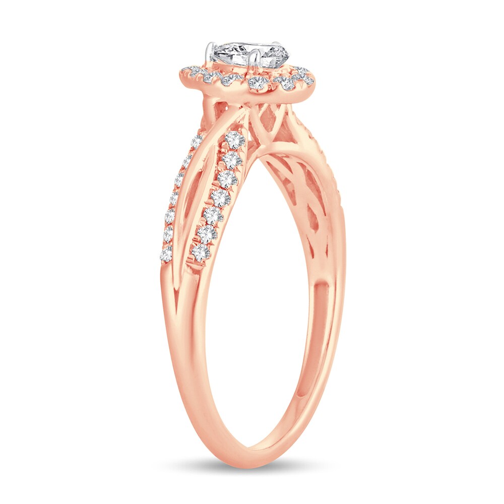 Diamond Ring 1/2 ct tw Pear-shaped 14K Rose Gold E2xXSHbS Diamond Ring 1/2 ct tw Pear-shaped 14K Rose Gold E2xXSHbS