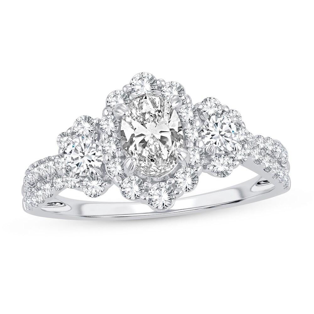 Diamond Ring 1-1/3 ct tw Oval 14K White Gold EHhDhnsB Diamond Ring 1-1/3 ct tw Oval 14K White Gold EHhDhnsB
