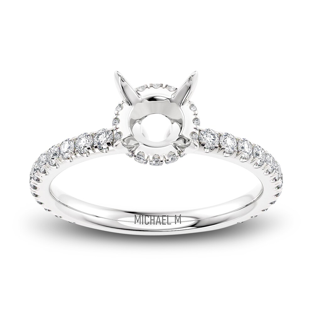 Michael M Diamond Engagement Ring Setting 1/3 ct tw Round 18K White Gold (Center diamond is sold separately) EQ9yFMtc Michael M Diamond Engagement Ring Setting 1/3 ct tw Round 18K White Gold (Center diamond is sold separately) EQ9yFMtc