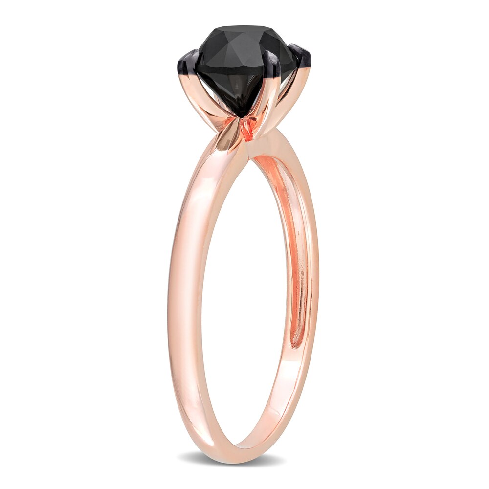 Black Diamond Solitaire Engagement Ring 1-1/2 ct tw Round-cut 14K Rose Gold Eah7dP8K Black Diamond Solitaire Engagement Ring 1-1/2 ct tw Round-cut 14K Rose Gold Eah7dP8K