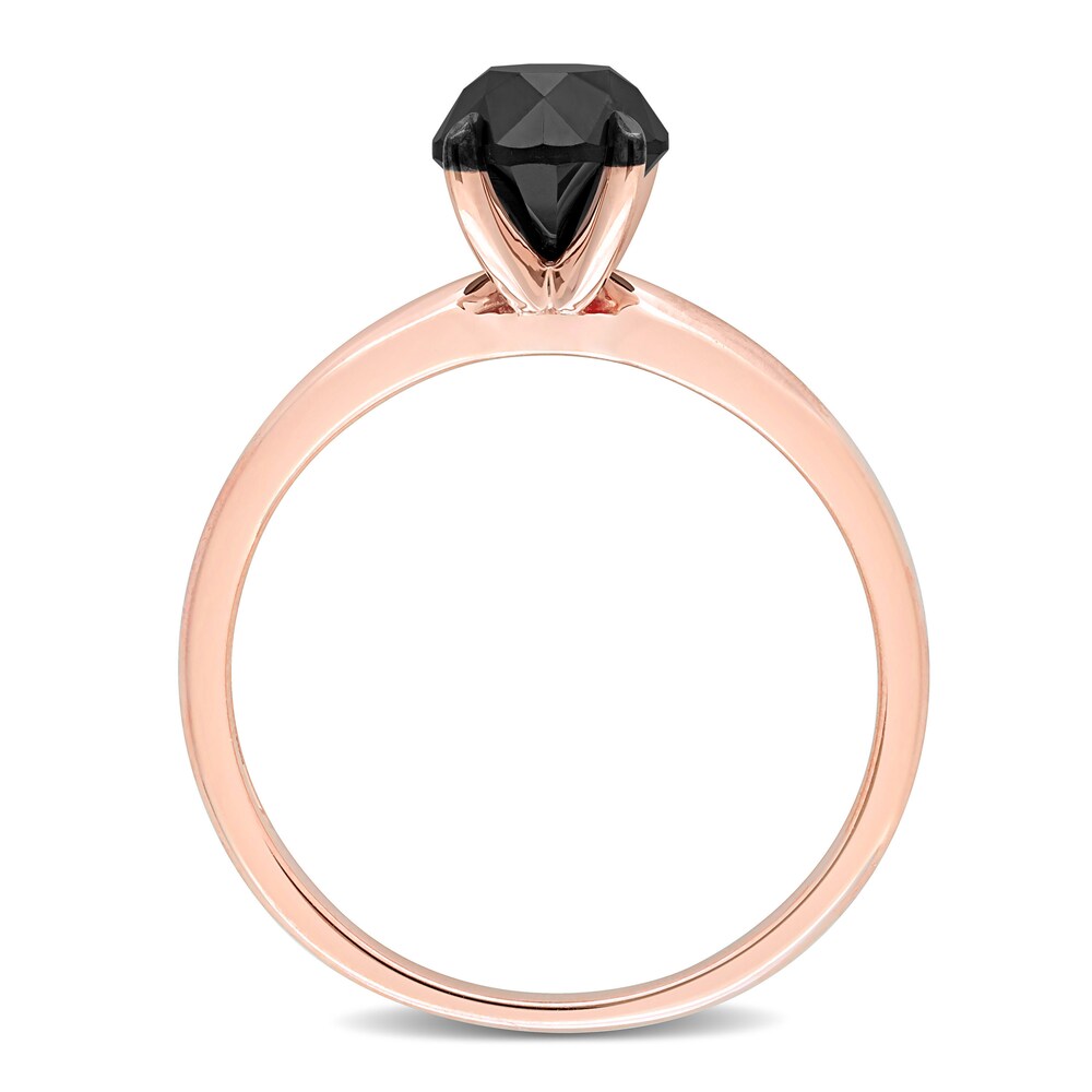 Black Diamond Solitaire Engagement Ring 1-1/2 ct tw Round-cut 14K Rose Gold Eah7dP8K Black Diamond Solitaire Engagement Ring 1-1/2 ct tw Round-cut 14K Rose Gold Eah7dP8K