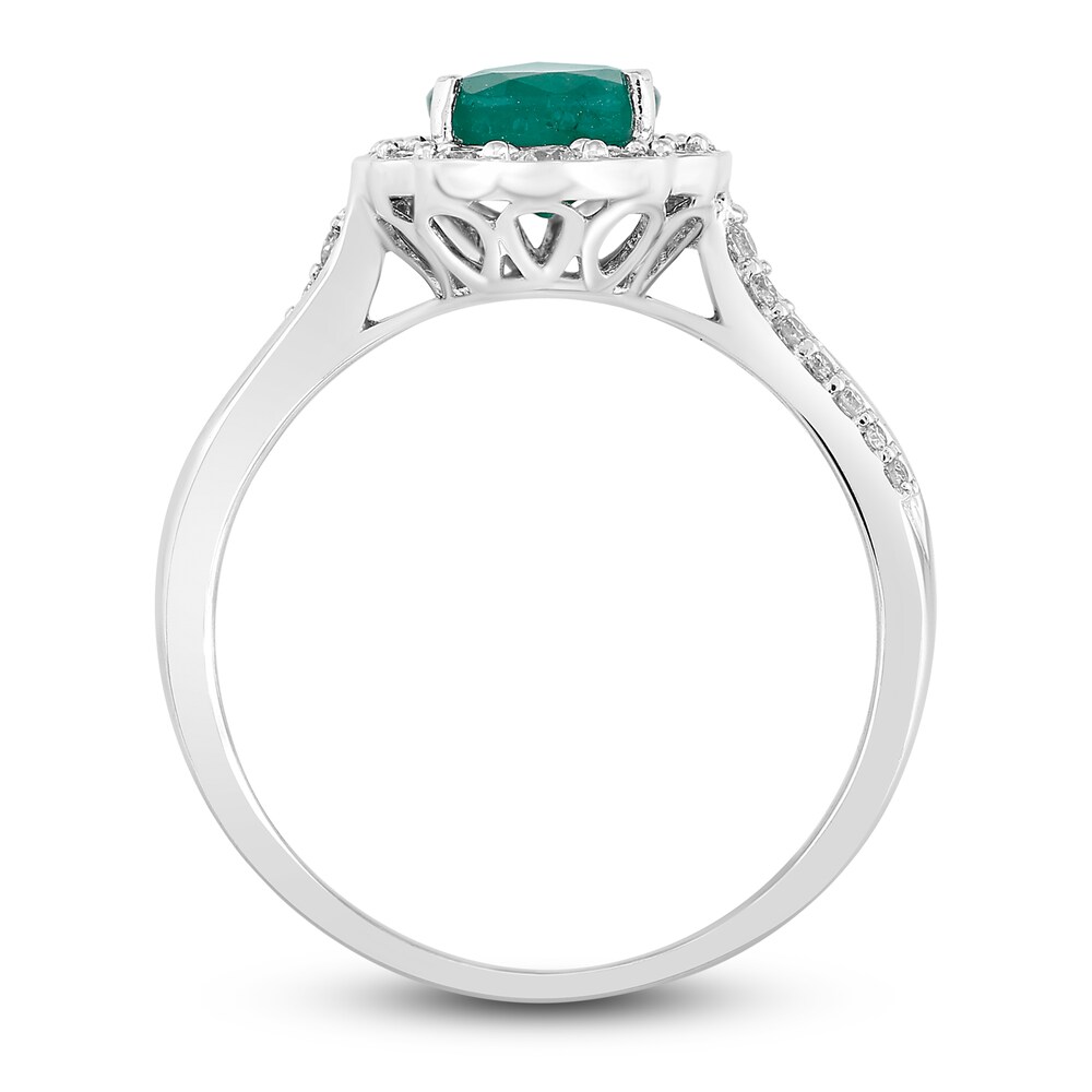 Natural Emerald Engagement Ring 1/3 ct tw 14K White Gold EfqAloHo Natural Emerald Engagement Ring 1/3 ct tw 14K White Gold EfqAloHo