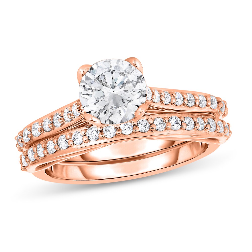 Diamond Bridal Set 1-1/2 ct tw Round 14K Rose Gold EyALb7ew Diamond Bridal Set 1-1/2 ct tw Round 14K Rose Gold EyALb7ew