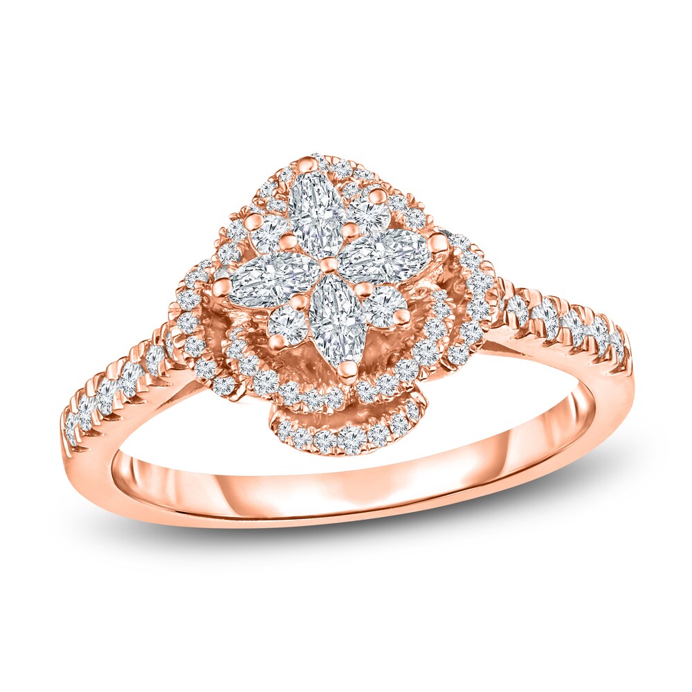 Diamond Ring 5/8 ct tw Round 14K Rose Gold F04AKeBS Diamond Ring 5/8 ct tw Round 14K Rose Gold F04AKeBS