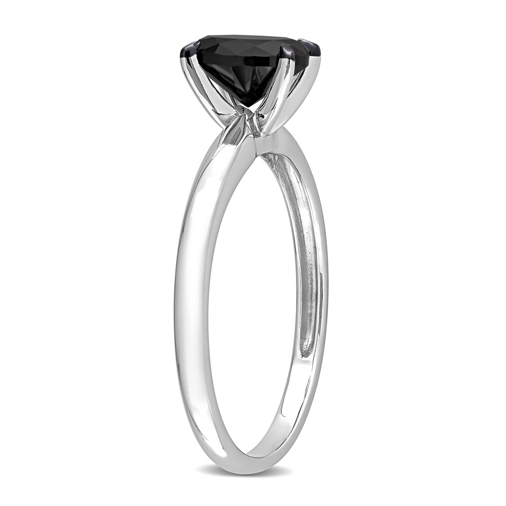 Black Diamond Solitaire Engagement Ring 1 ct tw Oval-cut 14K White Gold F3SYrSBt Black Diamond Solitaire Engagement Ring 1 ct tw Oval-cut 14K White Gold F3SYrSBt