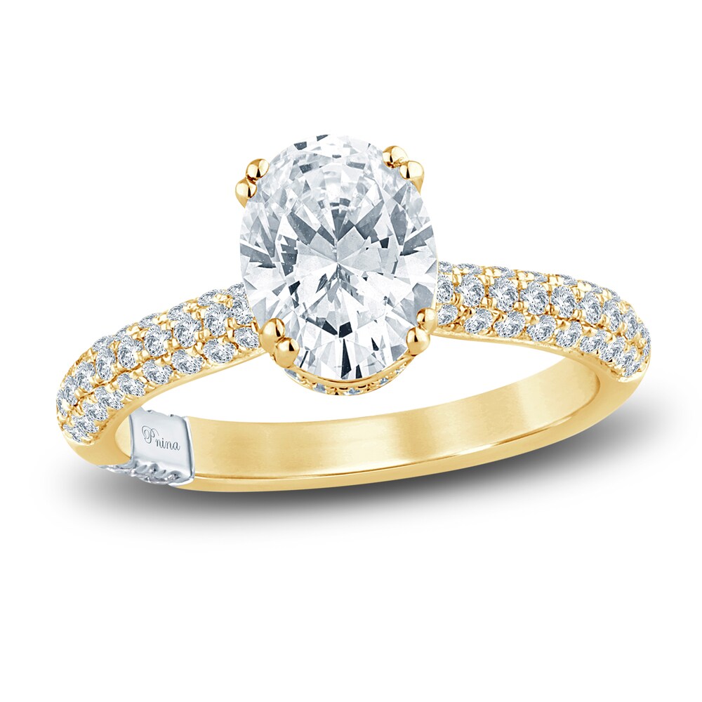 Pnina Tornai Lab-Created Diamond Engagement Ring 2-5/8 ct tw Oval/Round 14K Yellow Gold FU2btYXj Pnina Tornai Lab-Created Diamond Engagement Ring 2-5/8 ct tw Oval/Round 14K Yellow Gold FU2btYXj