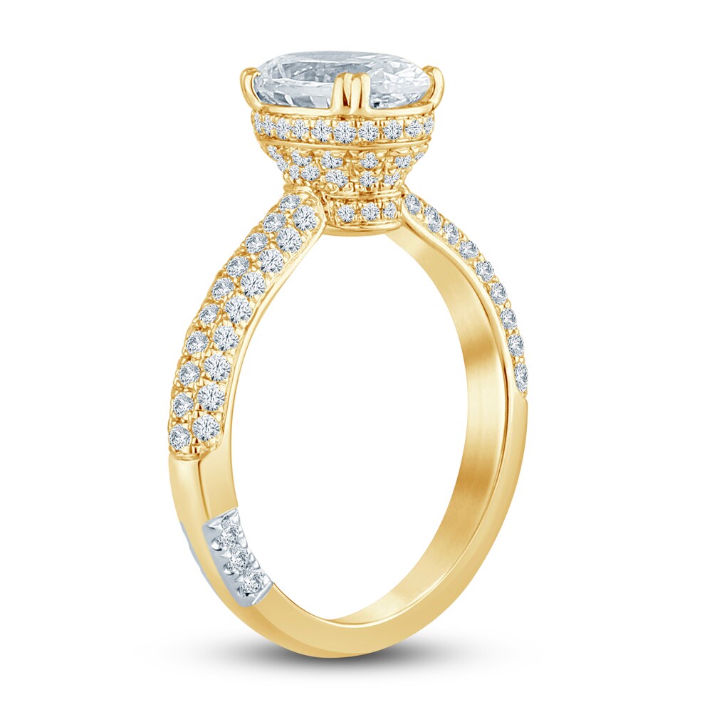 Pnina Tornai Lab-Created Diamond Engagement Ring 2-5/8 ct tw Oval/Round 14K Yellow Gold FU2btYXj Pnina Tornai Lab-Created Diamond Engagement Ring 2-5/8 ct tw Oval/Round 14K Yellow Gold FU2btYXj