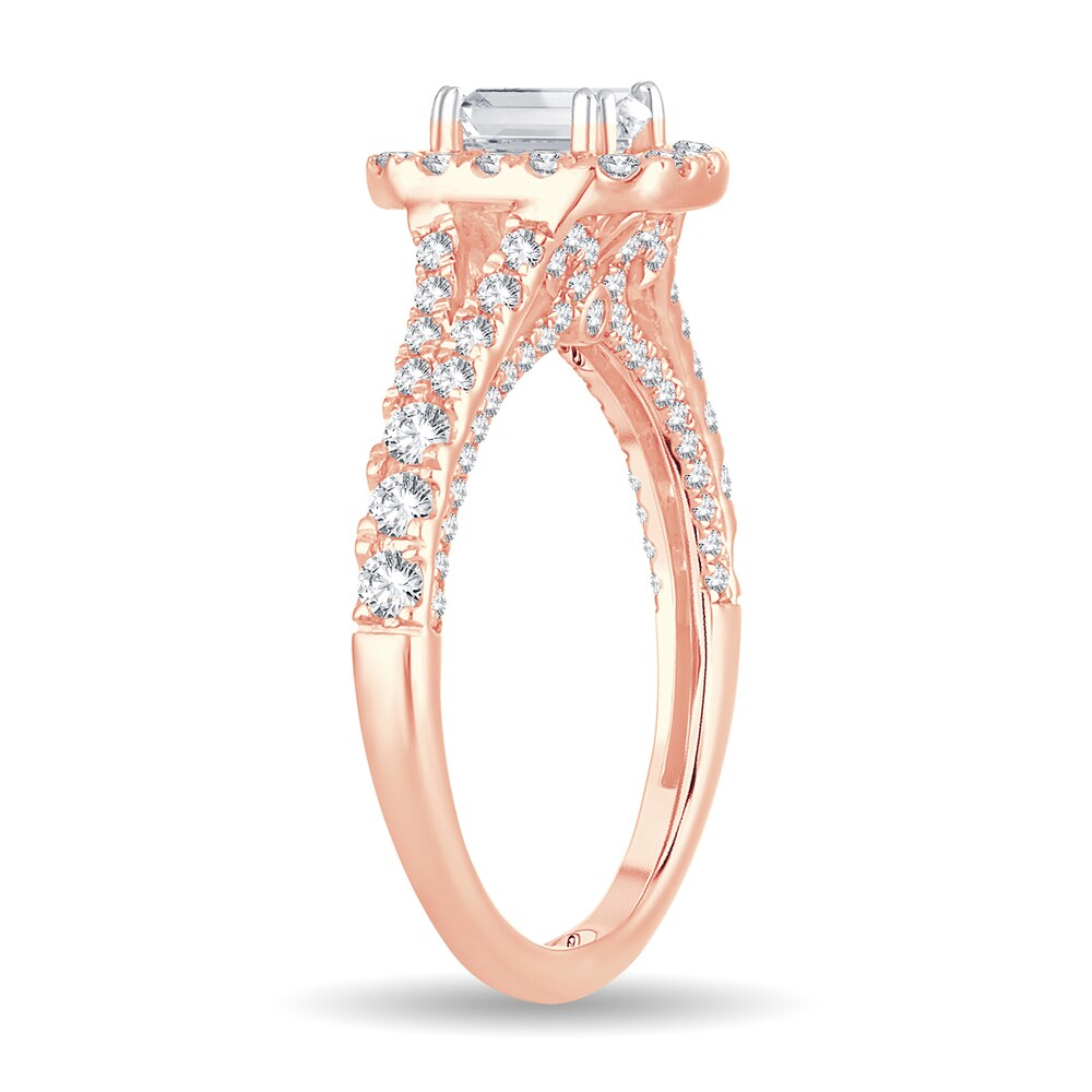 Diamond Ring 1-1/5 ct tw Emerald-cut 14K Rose Gold FV2r3iIc Diamond Ring 1-1/5 ct tw Emerald-cut 14K Rose Gold FV2r3iIc