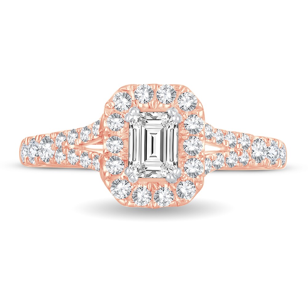 Diamond Ring 1-1/5 ct tw Emerald-cut 14K Rose Gold FV2r3iIc Diamond Ring 1-1/5 ct tw Emerald-cut 14K Rose Gold FV2r3iIc
