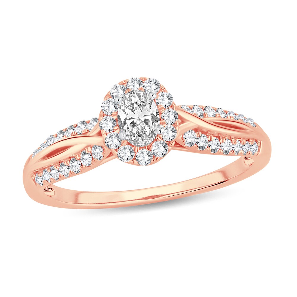 Diamond Ring 1/2 ct tw Oval 14K Rose Gold Fb0v3AzI Diamond Ring 1/2 ct tw Oval 14K Rose Gold Fb0v3AzI