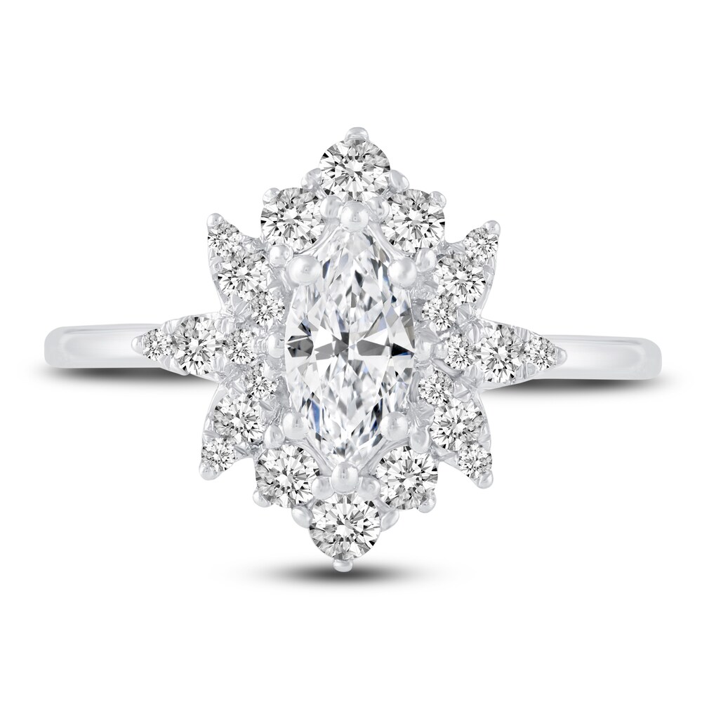 Diamond Halo Engagement Ring 7/8 ct tw Marquise/Round 14K White Gold FfpSf2Ym Diamond Halo Engagement Ring 7/8 ct tw Marquise/Round 14K White Gold FfpSf2Ym