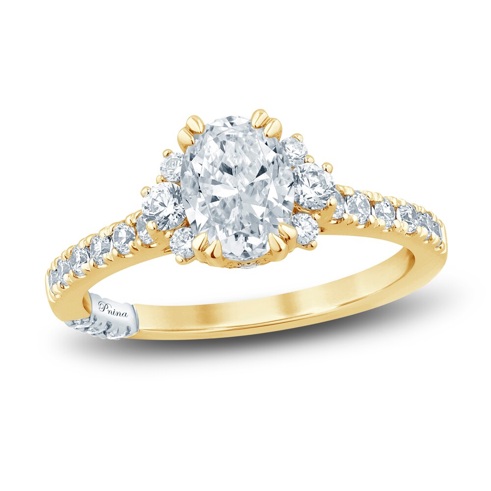 Pnina Tornai Diamond Engagement Ring 1-5/8 ct tw Oval/Round 14K Yellow Gold FijAhTKB Pnina Tornai Diamond Engagement Ring 1-5/8 ct tw Oval/Round 14K Yellow Gold FijAhTKB