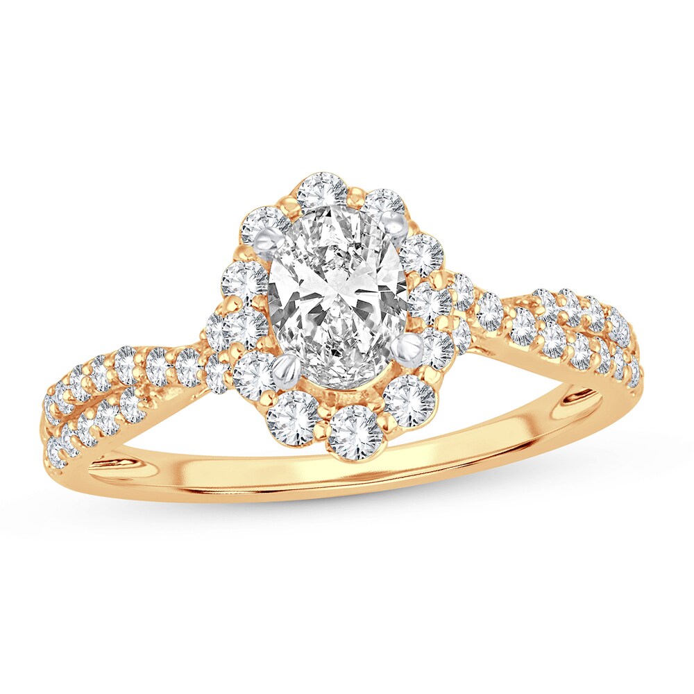 Diamond Ring 1 ct tw Oval 14K Yellow Gold FjZ08Gme