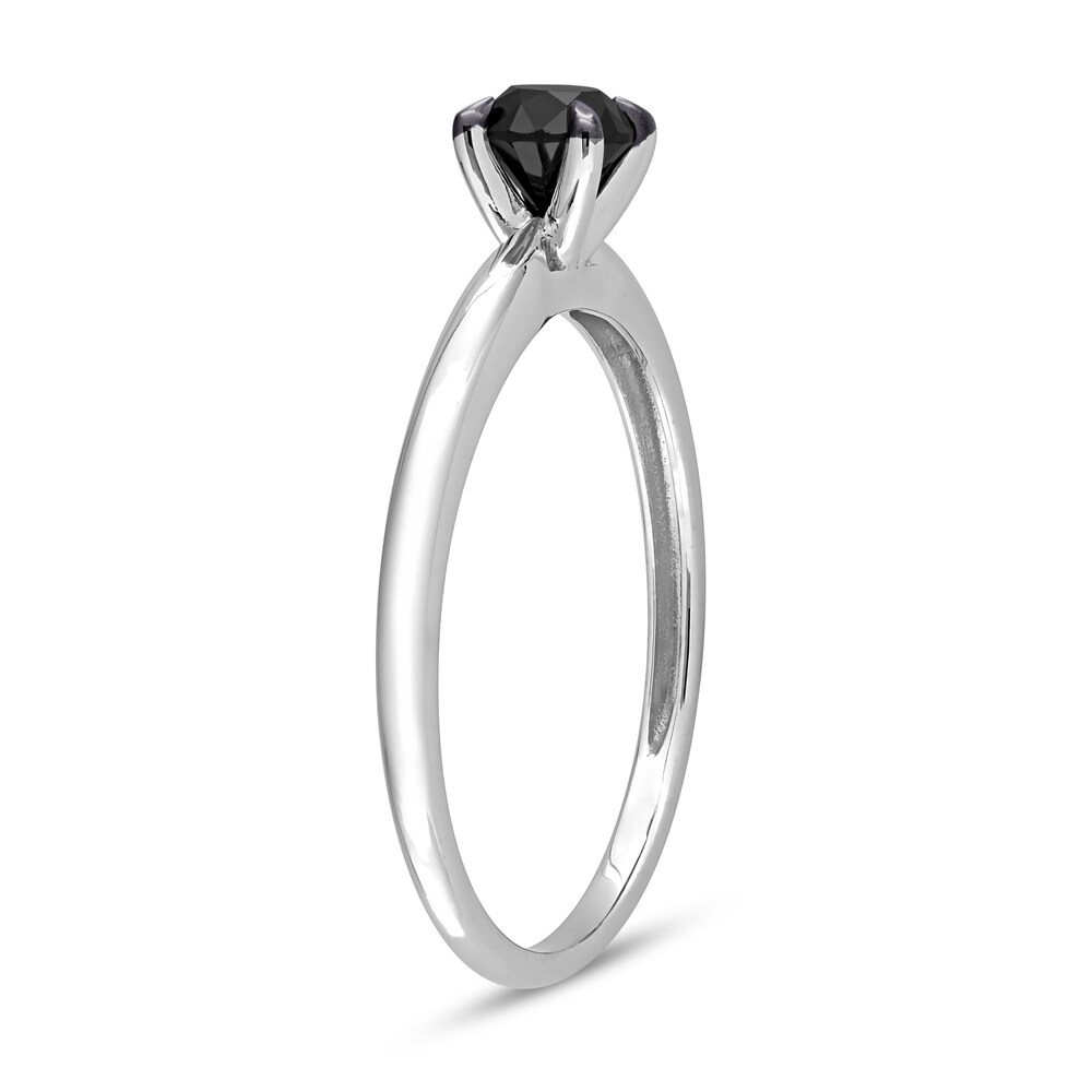 Black Diamond Solitaire Engagement Ring 1/2 ct tw Round-cut 14K White Gold Fuu19rOJ Black Diamond Solitaire Engagement Ring 1/2 ct tw Round-cut 14K White Gold Fuu19rOJ