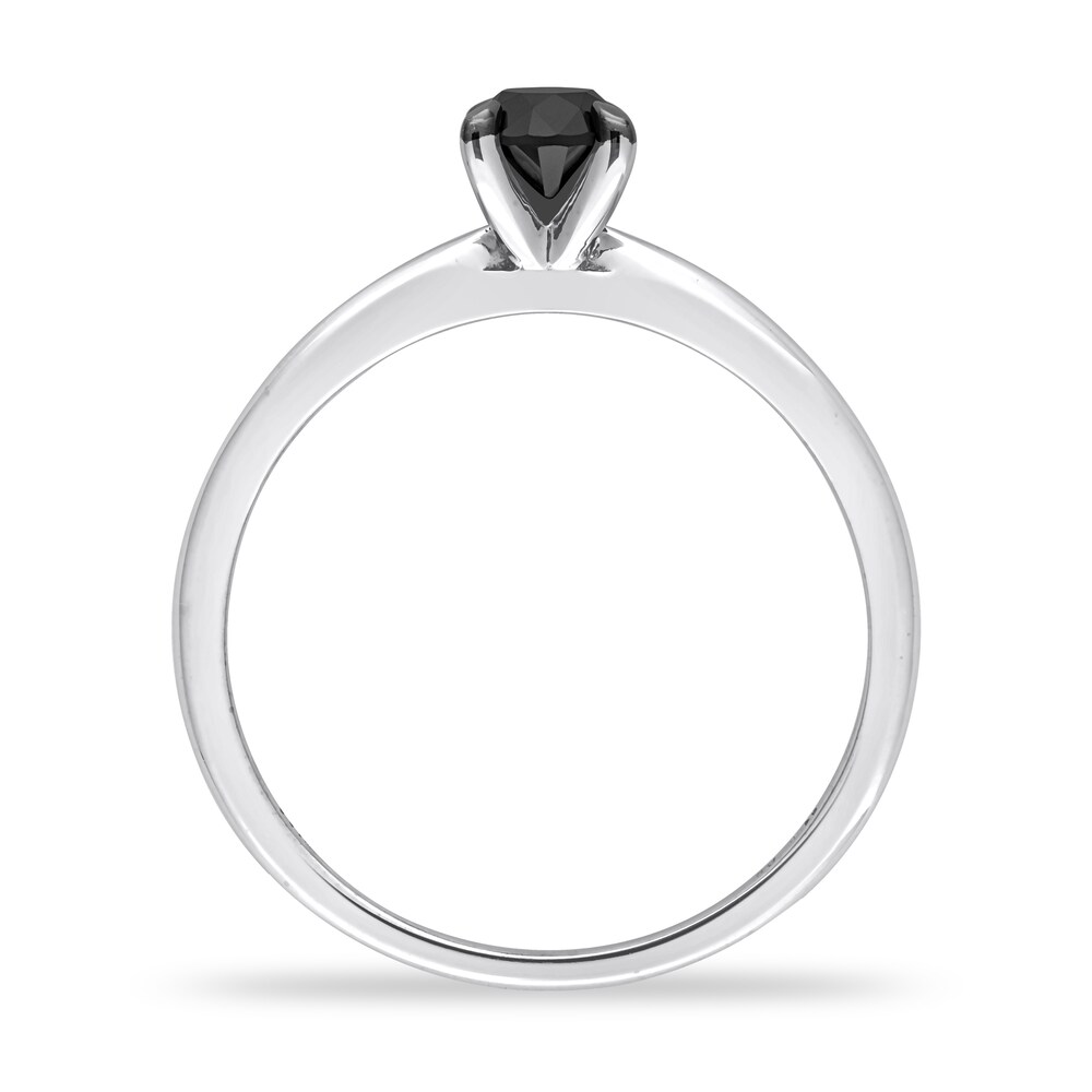 Black Diamond Solitaire Engagement Ring 1/2 ct tw Round-cut 14K White Gold Fuu19rOJ Black Diamond Solitaire Engagement Ring 1/2 ct tw Round-cut 14K White Gold Fuu19rOJ