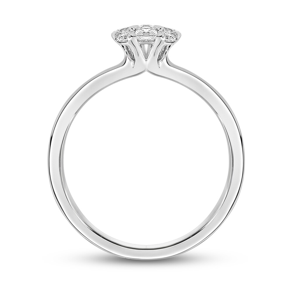 Diamond Engagement Ring 1/2 ct tw Round/Princess 14K White Gold G3K96J9b Diamond Engagement Ring 1/2 ct tw Round/Princess 14K White Gold G3K96J9b