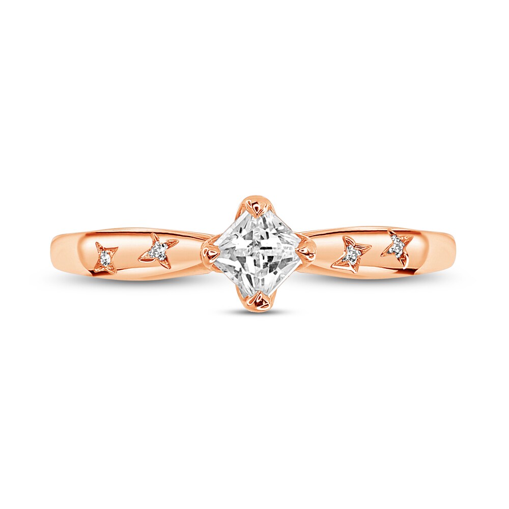 Diamond Engagement Ring 1/3 ct tw Round/Princess 14K Rose Gold GBGe1YNm Diamond Engagement Ring 1/3 ct tw Round/Princess 14K Rose Gold GBGe1YNm
