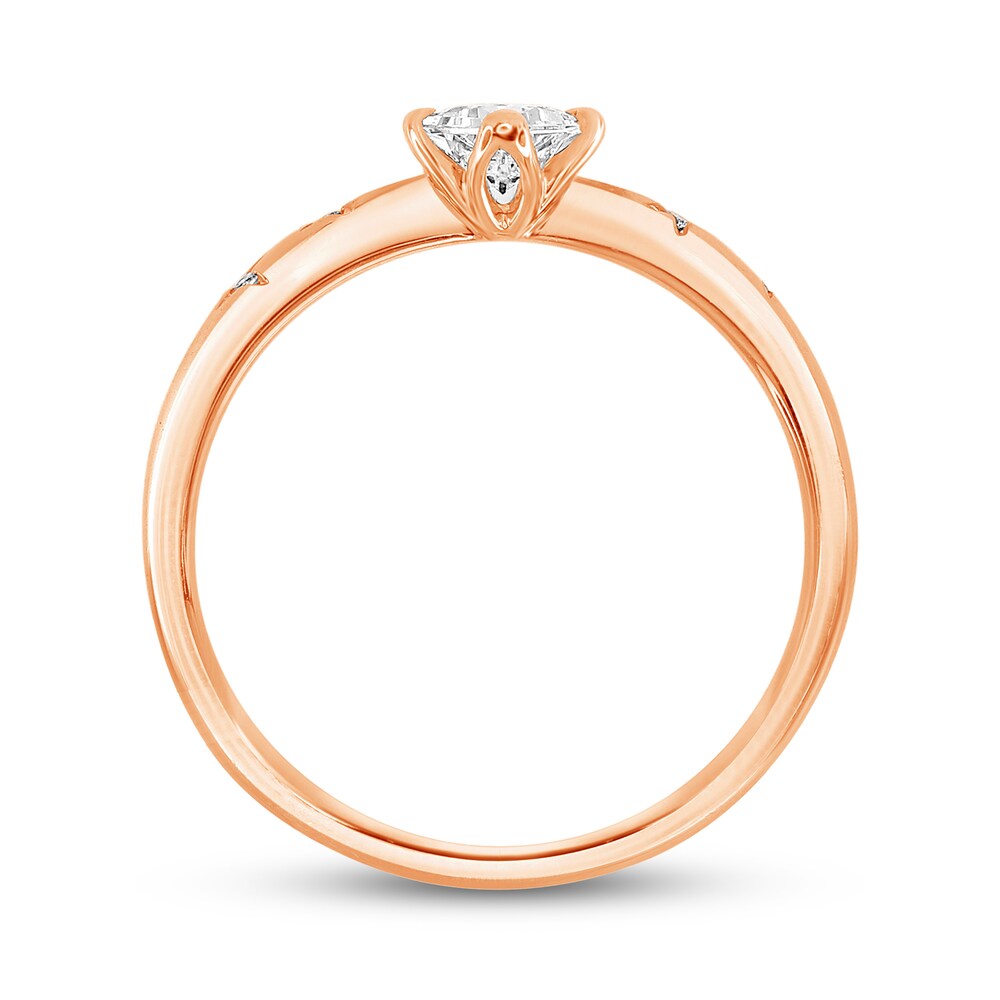 Diamond Engagement Ring 1/3 ct tw Round/Princess 14K Rose Gold GBGe1YNm Diamond Engagement Ring 1/3 ct tw Round/Princess 14K Rose Gold GBGe1YNm