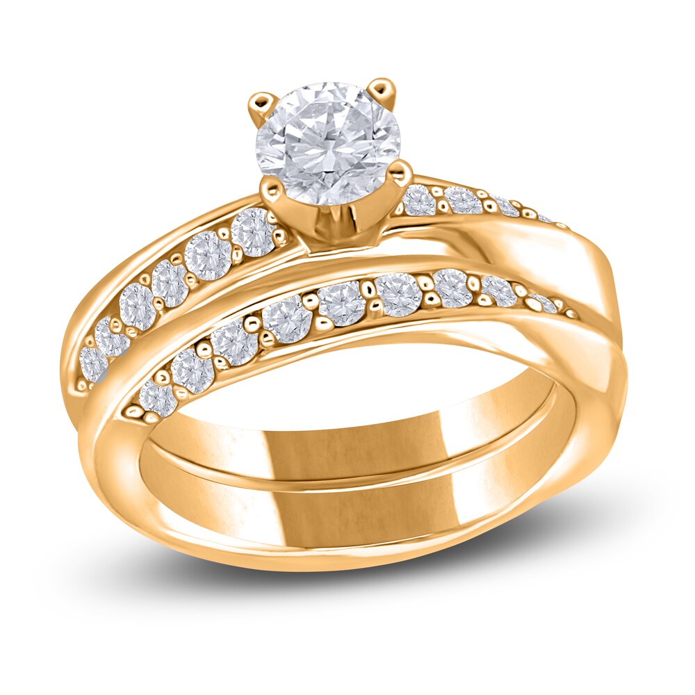Diamond Bridal Set 1-1/4 ct tw Round 14K Yellow Gold GCnu73Vr Diamond Bridal Set 1-1/4 ct tw Round 14K Yellow Gold GCnu73Vr